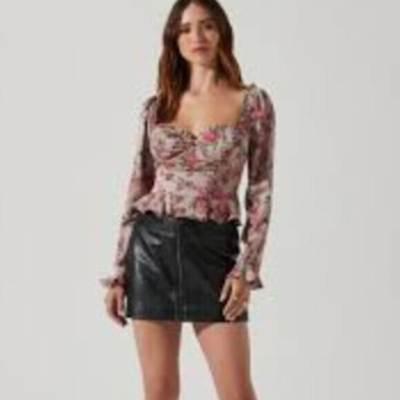 Floral Long Sleeve Women's Top - Picture 2 of 10